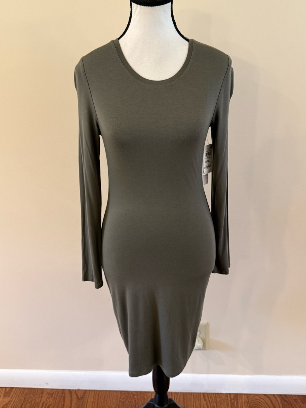 Bar III Olive Long Sleeve Bodycon Dress size Small